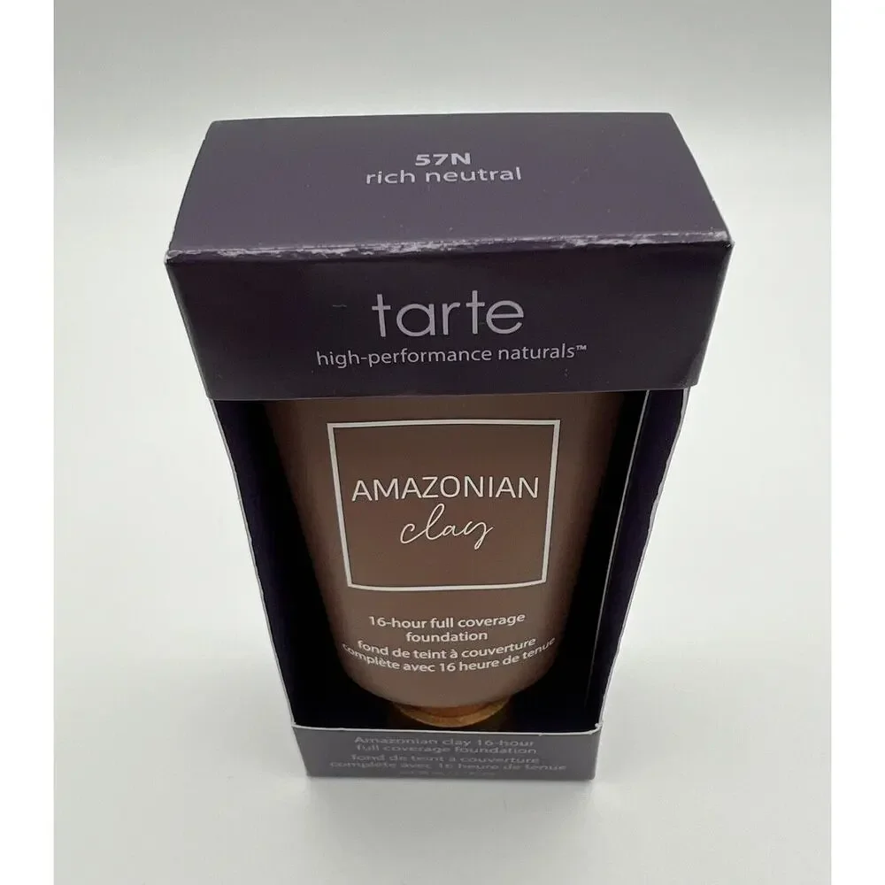 TARTE AMAZONIAN Clay 16 Hour Full Coverage Foundation 57N Rich Neutral 1.7 oz